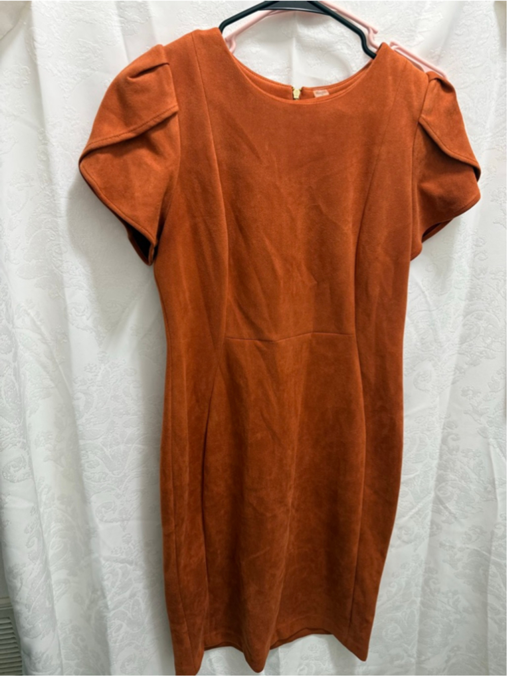 Women's Calvin Klein Rust Faux Suede Sheath Dress Size 10 - Picture 1 of 6